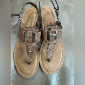 Tommy Hilfiger Tan Leather Sandals
